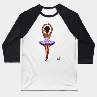 African American ballerina in purple tutu- brown skin ballerina dancing Baseball T-Shirt